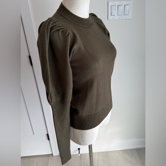 NWT - Maeve Olive Puff Sleeve Sweater - Picture 4 of 12